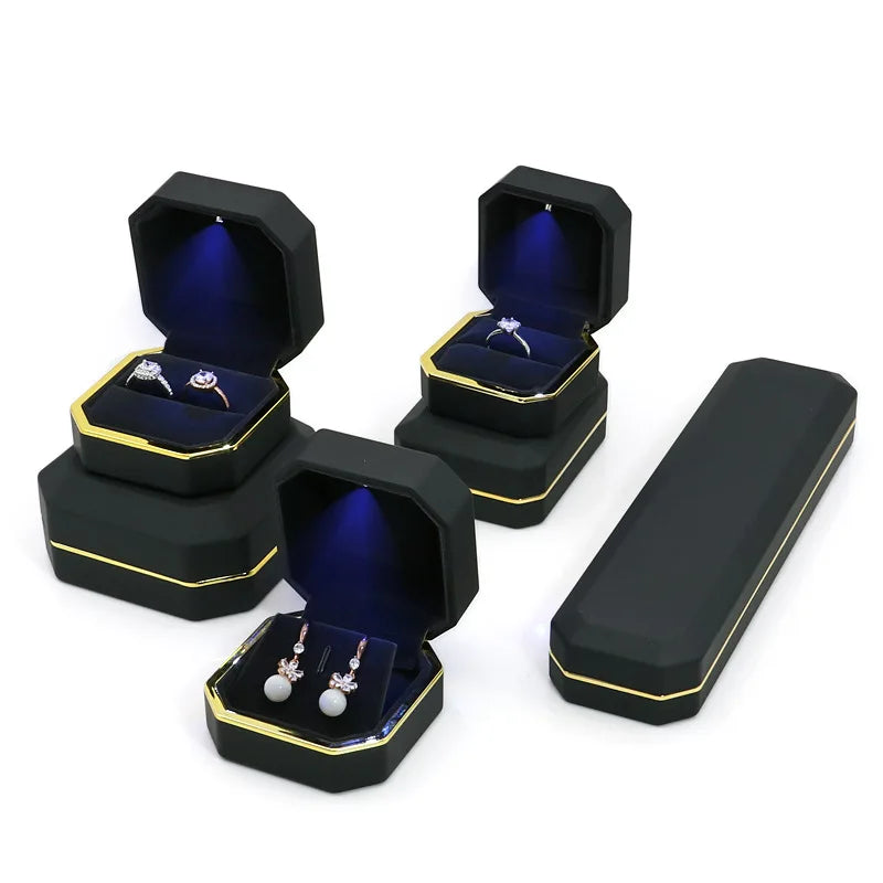 Lacquer Piano Finish Jewelry Box with LED Light..