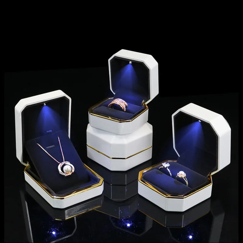 Lacquer Piano Finish Jewelry Box with LED Light..